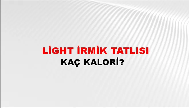 Light İrmik Tatlısı Light İrmik Tatlısı