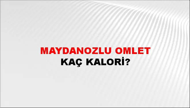 Maydanozlu Omlet Maydanozlu Omlet