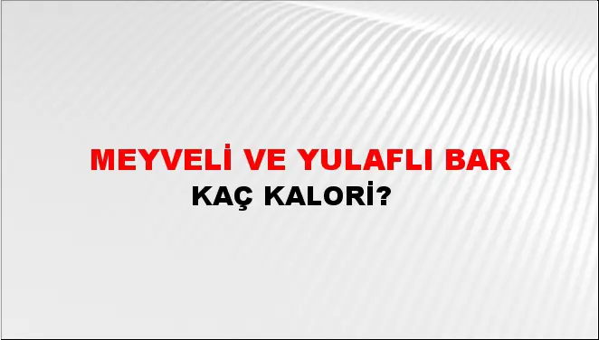 Meyveli Ve Yulaflı Bar