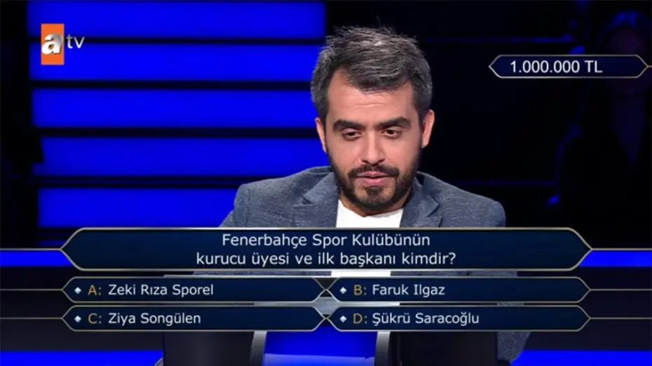 Kim Milyoner Olmak İster'de 1 milyon liralık Fenerbahçe sorusu: "Riske giremem" deyip çekildi - 2