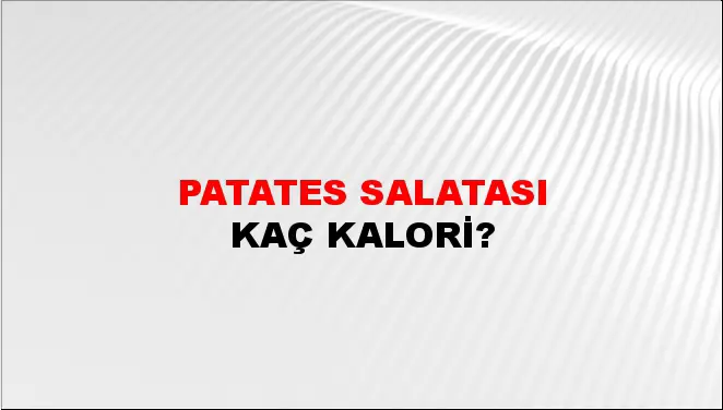 Patates Salatası Patates Salatası