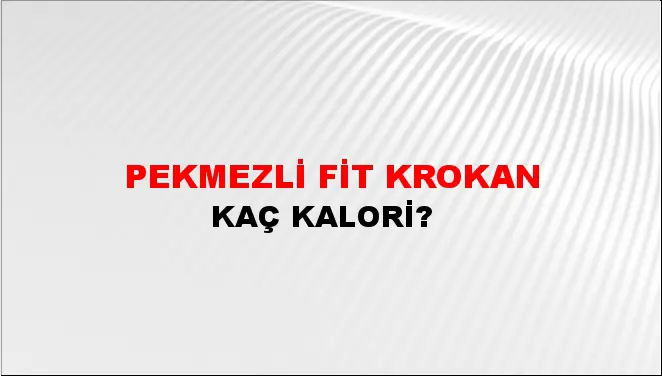 Pekmezli Fit Krokan Pekmezli Fit Krokan