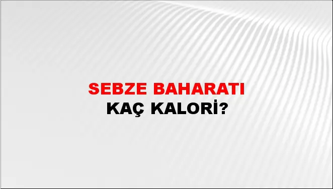 Sebze Baharatı Sebze Baharatı