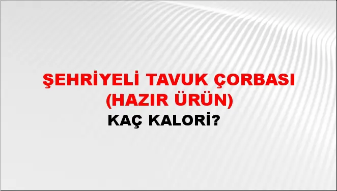 Şehriyeli Tavuk Çorbası (Hazır ürün)