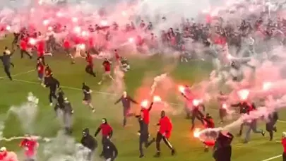 Taraftarlar sahaya daldı, şampiyonluk ertelendi! Ömür boyu men, stadyum kapatma ve puan silme