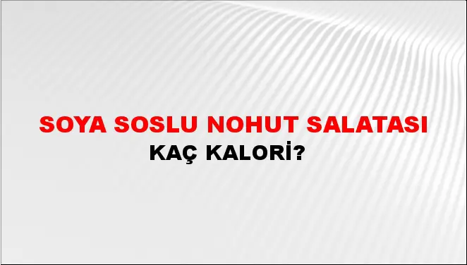 Soya Soslu Nohut Salatası Soya Soslu Nohut Salatası