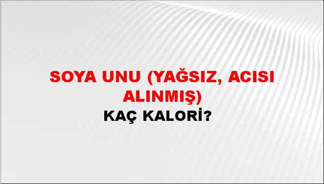 Soya Unu (Yağsız, acısı alınmış) Soya Unu (Yağsız, acısı alınmış)