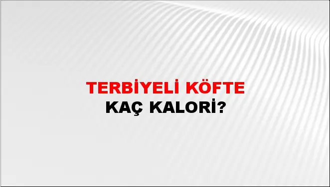 Terbiyeli Köfte Terbiyeli Köfte