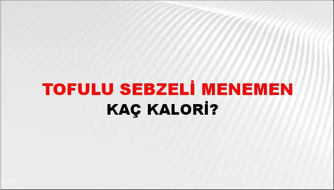 Tofulu Sebzeli Menemen Tofulu Sebzeli Menemen