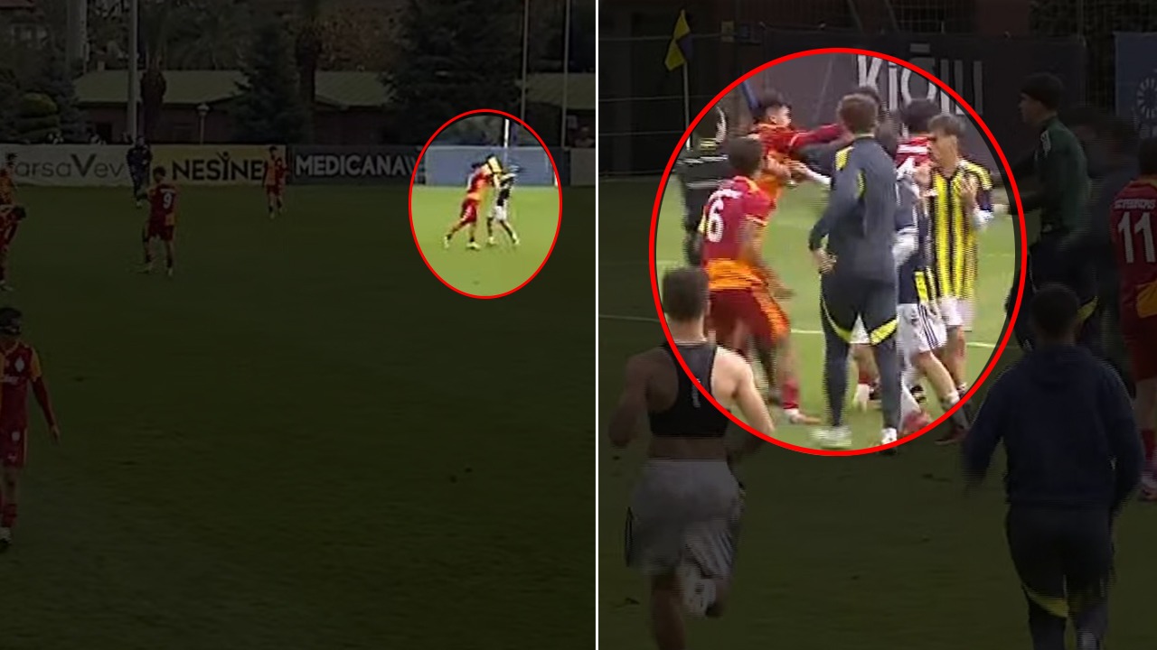 Fenerbahçe-Galatasaray maçında yumruklu saldırı, saha bir anda karıştı! U19 derbisinde skandal