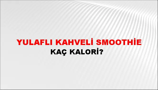 Yulaflı Kahveli Smoothie Yulaflı Kahveli Smoothie