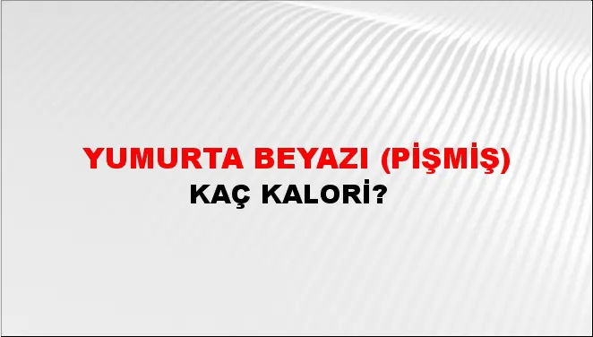 Yumurta Beyazı (Pişmiş) Yumurta Beyazı (Pişmiş)